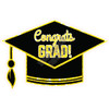 Statement - Congrats Grad Hat - Chunky Glitter Yellow - Style A - Yard Card