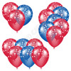 Balloon Cluster - Red & Medium Blue with Stars - Yard Card