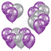 Balloon Cluster - Purple & Silver with Stars - Yard Card