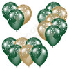 Balloon Cluster - Dark Green & Old Gold with Stars - Yard Card