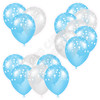 Balloon Cluster - Light Blue & White with Stars - Yard Card
