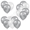 Balloon Cluster - Silver & White with Stars - Yard Card