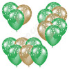 Balloon Cluster - Medium Green & Old Gold with Stars - Yard Card