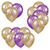Balloon Cluster - Old Gold & Purple with Stars - Yard Card