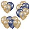 Balloon Cluster - Old Gold & Dark Blue with Stars - Yard Card