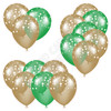 Balloon Cluster - Old Gold & Medium Green with Stars - Yard Card