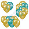 Balloon Cluster - Yellow Gold & Teal with Stars - Yard Card