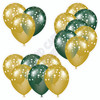 Balloon Cluster - Yellow Gold & Dark Green with Stars - Yard Card