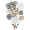 Firework Cluster - Solid Old Gold, Black & White - Yard Card