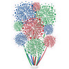 Firework Cluster - Solid Medium Blue, Medium Green & Red - Yard Card