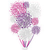 Firework Cluster - Solid Hot Pink, Purple & White - Yard Card