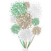 Firework Cluster - Solid Medium Green, Old Gold & White - Yard Card