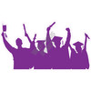 Graduation - Group Of Graduates - Silhouette - Solid Purple - Style A - Yard Card