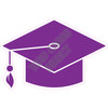 Graduation Hat - Solid Purple - Style C - Yard Card