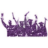 Graduation - Group Of Graduates - Silhouette - Chunky Glitter Purple - Style A - Yard Card