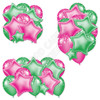 Balloon And Foil Star Cluster - Hot Pink & Medium Green With Stars - Yard Card