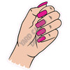 Acrylic Nails Light Skin - Hot Pink - Style A - Yard Card