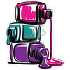 Nail Polish - Hot Pink, Purple & Teal - Style A - Yard Card