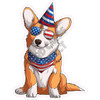 America Corgi - Style A - Yard Card