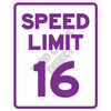 Speed Limit 16 - Purple - Style A - Yard Card