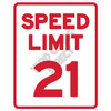 Speed Limit 21 - Red - Style A - Yard Card