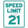 Speed Limit 21 - Teal - Style A - Yard Card