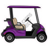 Golf Cart - Purple - Style A - Yard Card