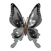Butterfly - Chunky Glitter Black & Silver - Style A - Yard Card