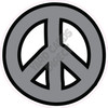 Peace Sign - Solid Silver - Style A - Yard Card