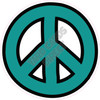 Peace Sign - Solid Teal - Style A - Yard Card