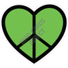 Peace Sign Heart - Solid Medium Green - Style A - Yard Card