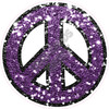 Peace Sign - Chunky Glitter Purple - Style A - Yard Card