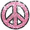 Peace Sign - Chunky Glitter Light Pink - Style A - Yard Card