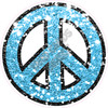 Peace Sign - Chunky Glitter Light Blue - Style A - Yard Card