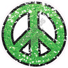 Peace Sign - Chunky Glitter Medium Green - Style A - Yard Card