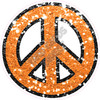 Peace Sign - Chunky Glitter Orange - Style A - Yard Card