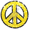 Peace Sign - Chunky Glitter Yellow - Style A - Yard Card