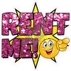 Statement - Rent Me! - Chunky Glitter Hot Pink - Style A - Yard Card