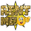 Statement - Rent Me! - Chunky Glitter Yellow Gold - Style A - Yard Card