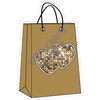 Shopping Bag - Large Sequin Old Gold - Style A - Yard Card