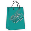 Shopping Bag - Chunky Glitter Teal - Style A - Yard Card