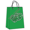 Shopping Bag - Chunky Glitter Medium Green - Style A - Yard Card