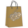 Shopping Bag - Chunky Glitter Old Gold - Style A - Yard Card