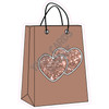 Shopping Bag - Chunky Glitter Rose Gold - Style A - Yard Card