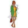 Dark Skin Female Teenager - Style A - Yard Card