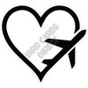 Airplane Heart - Style C - Yard Card