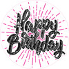 Statement - Happy Birthday - Style B - Chunky Glitter Hot Pink - Yard Card