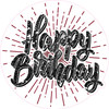 Statement - Happy Birthday - Style B - Chunky Glitter Burgundy - Yard Card