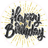 Statement - Happy Birthday - Style B - Chunky Glitter Yellow Gold - Yard Card