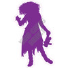 Silhouette - Zombie - Purple - Style E - Yard Card